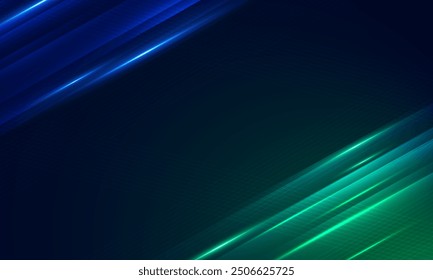 Energy lines, glowing waves in the dark, vector abstract background. Vector technology template