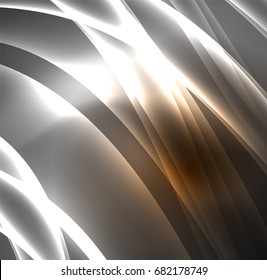 Energy lines, glowing waves in the dark, vector abstract background. Vector business or technology presentation design template, brochure or flyer pattern, or geometric web banner