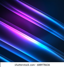 Energy lines, glowing waves in the dark, vector abstract background. Vector business or technology presentation design template, brochure or flyer pattern, or geometric web banner