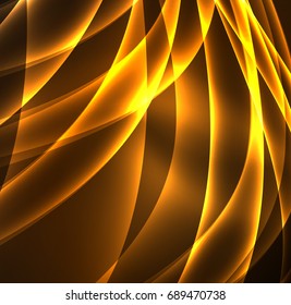 Energy lines, glowing waves in the dark, vector abstract background. Vector business or technology presentation design template, brochure or flyer pattern, or geometric web banner
