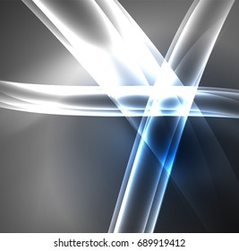 Energielinien, leuchtende Wellen im Dunkeln, Vektorgrafik-abstrakter Hintergrund. Design-Vorlage für Vektorgrafik-Präsentationen, Broschüren oder Flyer-Muster oder geometrisches Webbanner