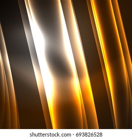 Energy lines, glowing waves in the dark, vector abstract background. Vector business or technology presentation design template, brochure or flyer pattern, or geometric web banner