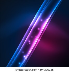 Energy lines, glowing waves in the dark, vector abstract background. Vector business or technology presentation design template, brochure or flyer pattern, or geometric web banner