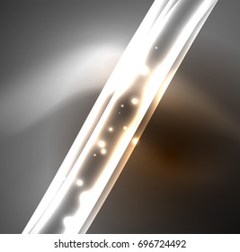 Energy lines, glowing waves in the dark, vector abstract background. Vector business or technology presentation design template, brochure or flyer pattern, or geometric web banner