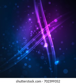 Energy lines, glowing waves in the dark, vector abstract background. Vector business or technology presentation design template, brochure or flyer pattern, or geometric web banner