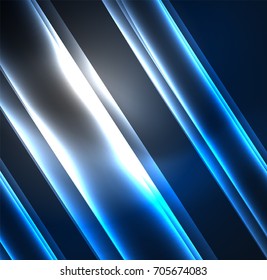 Energy lines, glowing waves in the dark, vector abstract background. Vector business or technology presentation design template, brochure or flyer pattern, or geometric web banner