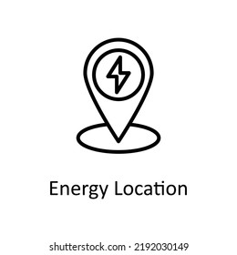 Icono de diseño del vector de ubicación de energía en fondo blanco. Archivo EPS 10