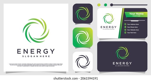 Energy logo design with creative element Premium Vector