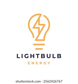 energy logo design or lightbulb with lightning