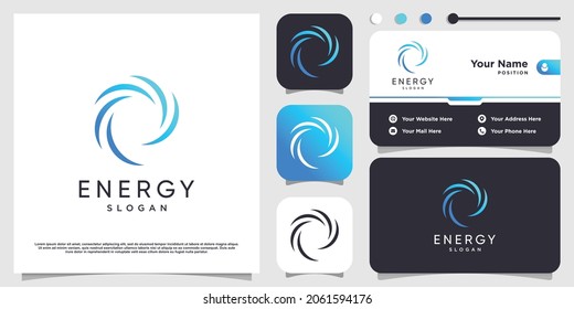 Energy logo design with modern abstract style Premium Vector