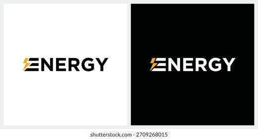 Diseño de logotipo de energía, tipografía Texto Icono de Vector gráfico de energía, Splash Icono de luz de energía eléctrica 