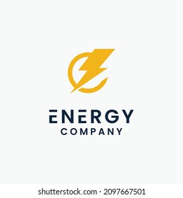 Energy logo, flat energy illustration isolated on white background