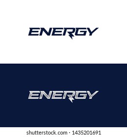 Energy Logo Font Design. Lightning Logotype. Vector Emblem.