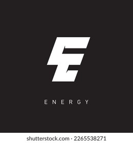 Energy - logo with letter E in the shape of lightning. Logotype design template for innovation technological project.
