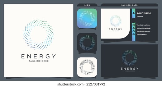 Logotipo de energía con el concepto de molécula moderna Vector Premium