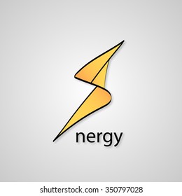 Energy logo with shadow  on a grey color