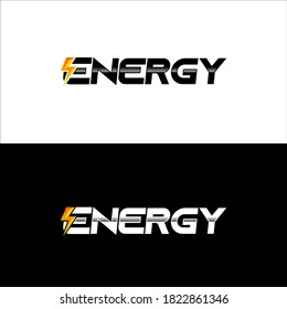 energy logo text concept, flash logo