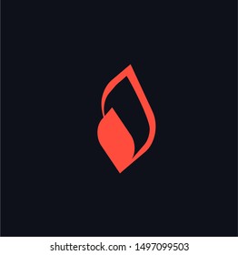 Energy logo vector, abstract fire flame  logotype for oil or gas station. Power symbol element design isolated on black background