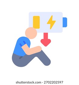 Energy Losses Icon Flat Vector Illustration