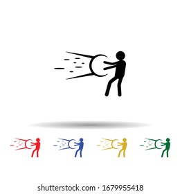 Energy man multi color icon. Simple glyph, flat vector of hero icons for ui and ux, website or mobile application
