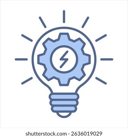 Energy Management Blue Icon Vector Illustration