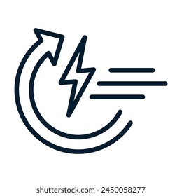 Energy management concept. Fast charging. Vector icon isolated on white background.