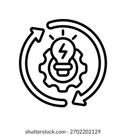 Energy Management Icon Line Vector Illustration