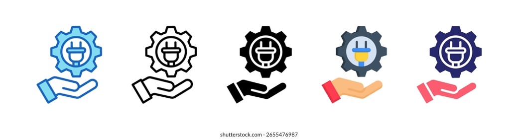 Energy Management Icon Multiple Style Set Collection.