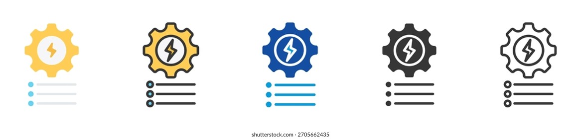 energy management icon set multi style various collection