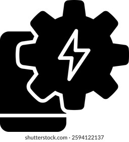 Energy Management Icon for Smart Power Consumption and Efficiency. Glyph icon