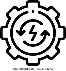 energy management icon. Thin Linear Style Design Isolated On White Background