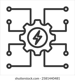 Energy Management Icon Vector Illustration Outline