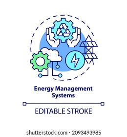 Energy management systems concept icon. Automation of energy measurement data collection. Urban services abstract idea thin line illustration. Vector isolated outline color drawing. Editable stroke