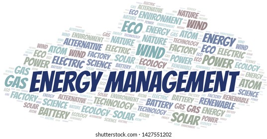 Energy Management word cloud. Wordcloud made with text only.