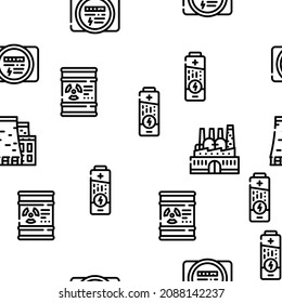 Energy Manufacturing Vector Seamless Pattern Thin Line Illustration