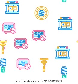 Energy Manufacturing Vector Seamless Pattern Color Line Illustration