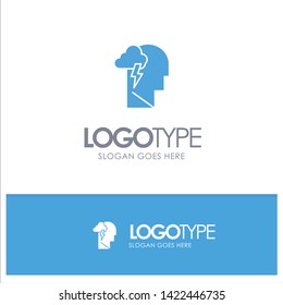 Energy, Mental, Mind, Power Blue Solid Logo with place for tagline