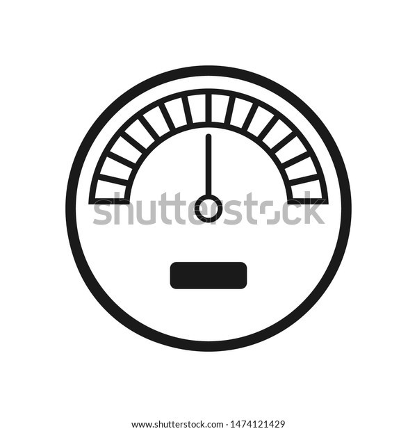 Energy meter icon. Speedometer manometer\
tachometer industrial control fuel auto electrical tester speed\
power measure line vector\
illustration