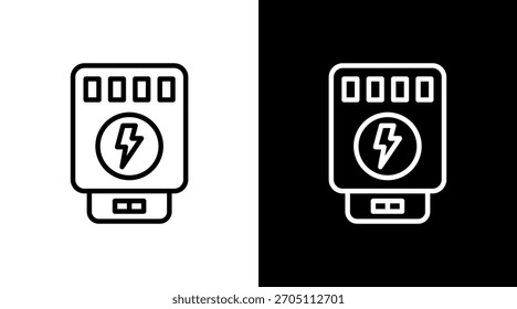 Energy Meter White Icon Set Design