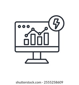 Energy Monitoring icon. vector.Editable stroke.linear style sign for use web design,logo.Symbol illustration.