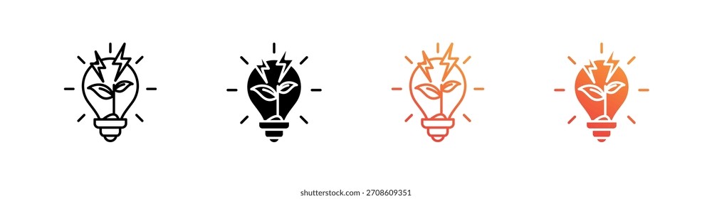 Energía múltiple estilo conjunto de iconos
