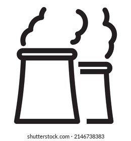 Energy nuclear power plants icon in outline style on white background