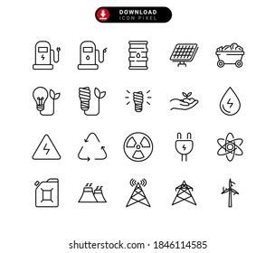 Energy outline icon, editable stroke