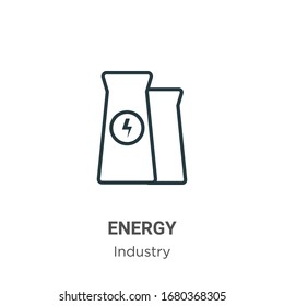 Energy outline vector icon. Thin line black energy icon, flat vector simple element illustration from editable industry concept isolated stroke on white background