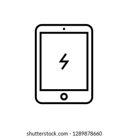 Energy Pad Tablet Power Charge Outline Vector Icon