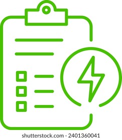 energy paper report line icon symbol illustration