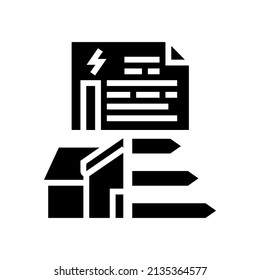 energy performance certificate glyph icon vector. energy performance certificate sign. isolated contour symbol black illustration