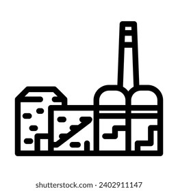 energy plant biomass line icon vector. energy plant biomass sign. isolated contour symbol black illustration
