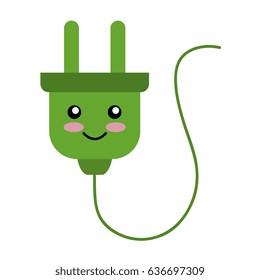 energy plug character connection icon