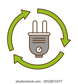 energy plug connector with arrows around